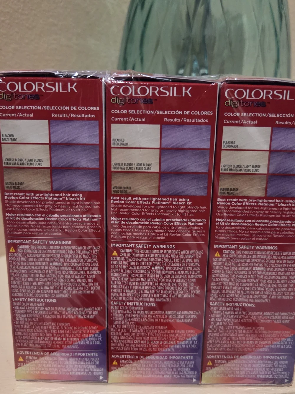 3x Revlon ColorSilk Digitones 92D Pastel Lavender Hair Color NIB